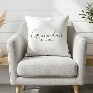 Coussin Typographie Mamie Neutre Année d'Établissement