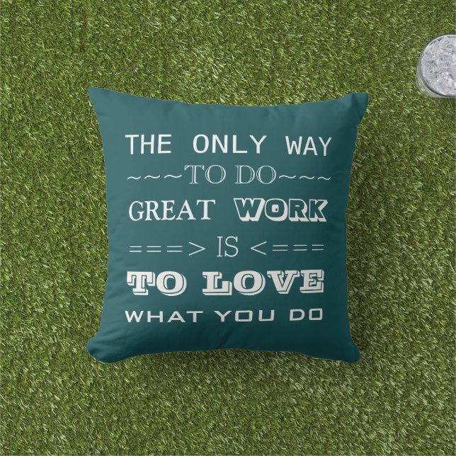 Coussin Typographie moderne Citation inspirée (Herbe)