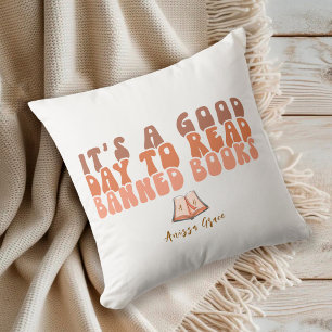Coussin Typographie Rétro Lis Livres Interdits