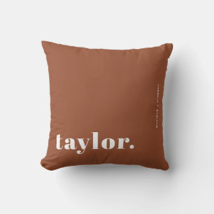 Coussin Typographie rétro Terracotta Personnalisé