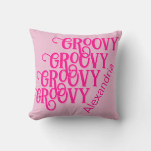 Coussin Typographie rose chaud personnalisée