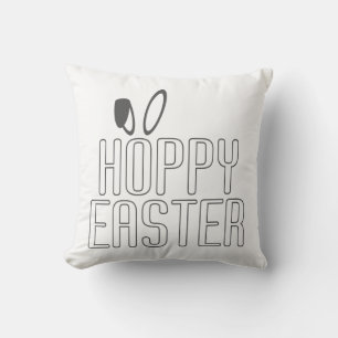 Coussin Typographie simple de Pâques Hoppy  Lancer l'oreil
