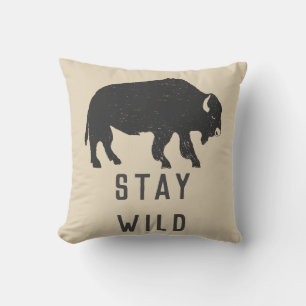 Coussin Typographie Stay Wild Buffalo