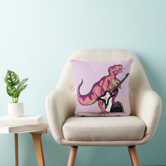 Coussin Tyrannosaurus Rex Jouant La Guitare. (Chaise)