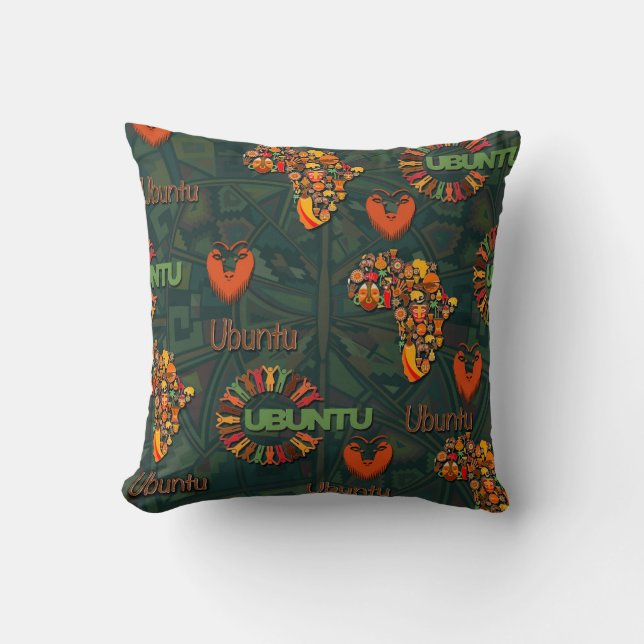 Coussin Ubuntu - Je le suis parce que nous le sommes. (Recto)