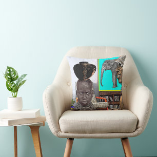 Coussin Ubuntu urbain : Patrimoine de l'Afrique Abstraite