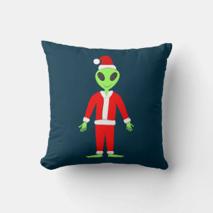 Coussin UFO Ho Ho Père alien de Noël