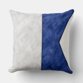 Coussin Un Alfa / Alpha Aquarelle Signal Nautique Maritime