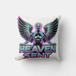 Coussin Un ange métallique brillant avec des ailes, concep
