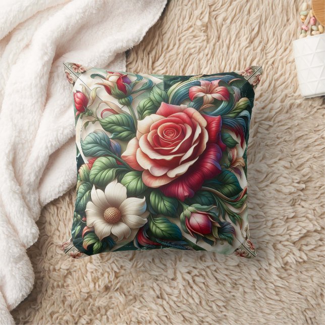 Coussin Un arrangement de Roses et de lentilles dynamiques (Couverture)
