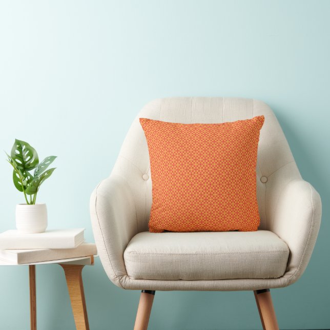 Coussin un arrière - plan orange et jaune avec de petits c (Chaise)