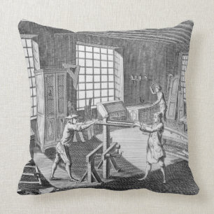 Coussin Un atelier de l'ébéniste, du 'Encyclopedie