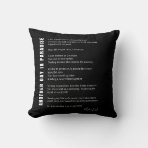 Coussin Un autre jour au paradis poème d'amour poésie