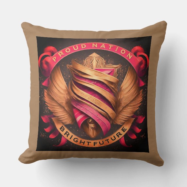 Coussin Un avenir radieux pour une nation fière (Recto)