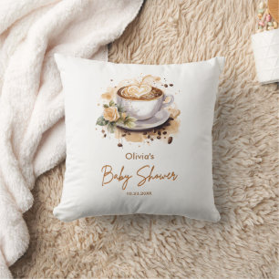 Coussin Un bébé couve Fête prénatale Café
