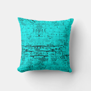 Coussin Un bleu turquoise grinçant sans couleur. Éléments