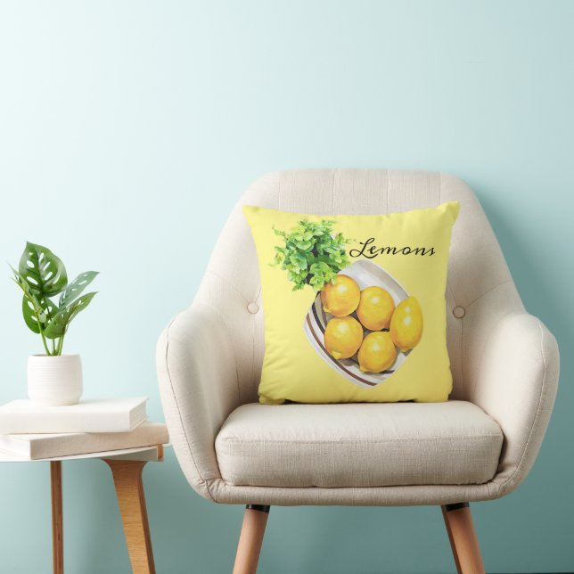Coussin Un Bol De Citrons Jetant L'Oreiller (Chaise)