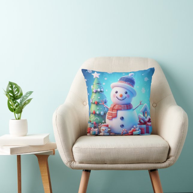 Coussin Un bonjour de Noël de Snowman (Chaise)