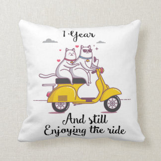 Coussin Un cadeau mignon d'anniversaire d'an pour lui et