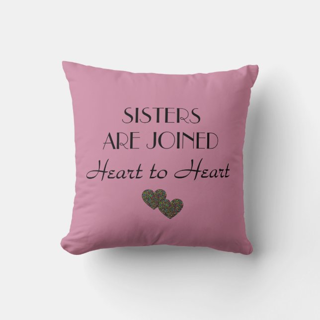 Coussin Un cadeau pour le carreau 16" de citation de soeur (Recto)
