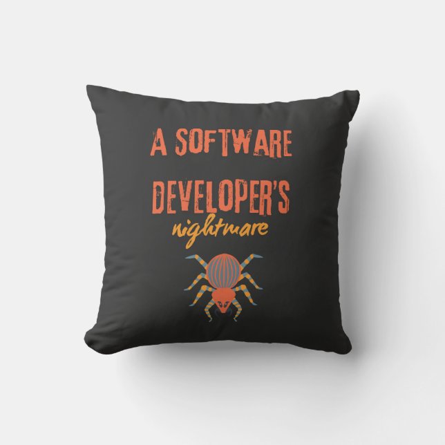 Coussin Un cauchemar pour les développeurs de logiciels (Recto)