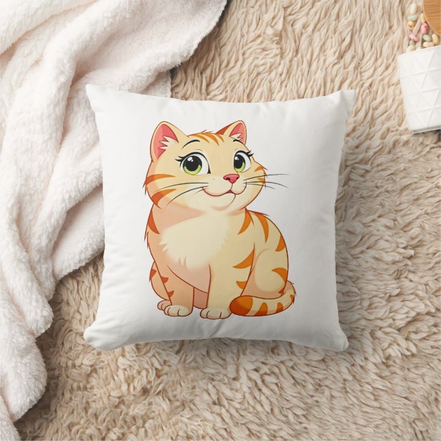 Coussin un chat tabby orange (Couverture)
