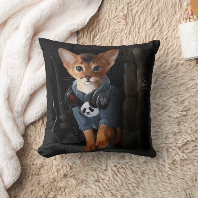 Coussin Un chaton abyssinien en chandail (Couverture)