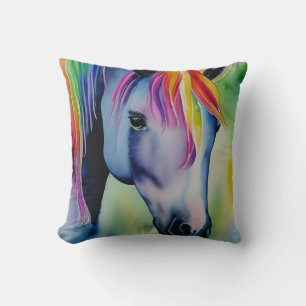 Coussin Un cheval aux couleurs amusantes