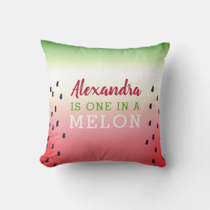 Coussin Un dans une pastèque melon
