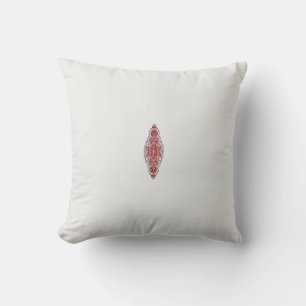 Coussin un design de motif rouge et blanc