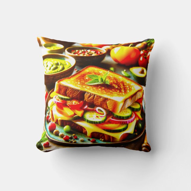 Coussin Un Fromage Grillé À La Bonne Santé (Recto)