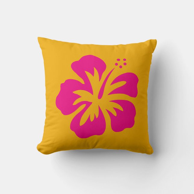 Coussin Un Hibiscus magenta lumineux. (Recto)