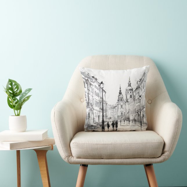 Coussin Un hommage cosy à la ville des Cent Spires (Chaise)