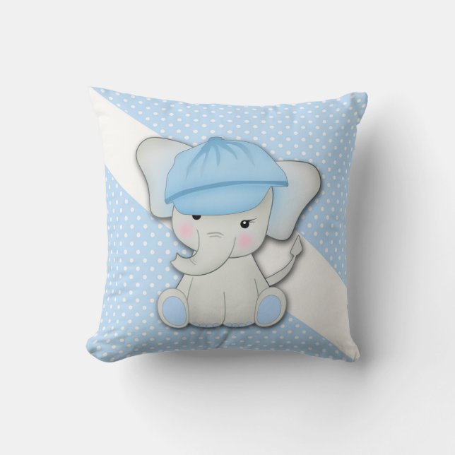 Coussin Un joli éléphant caricaturé sur un arrière - plan  (Recto)