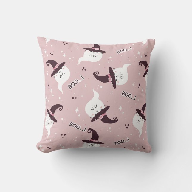 Coussin Un joli fantôme d'Halloween (Recto)