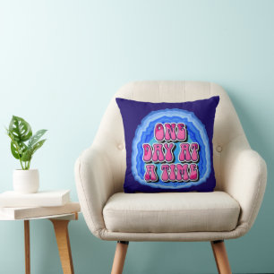 Coussin Un Jour À La Fois Geode 12 Étapes AA Slogan De Réa