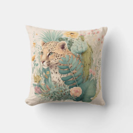 Coussin Un léopard derrière la coutume du buisson