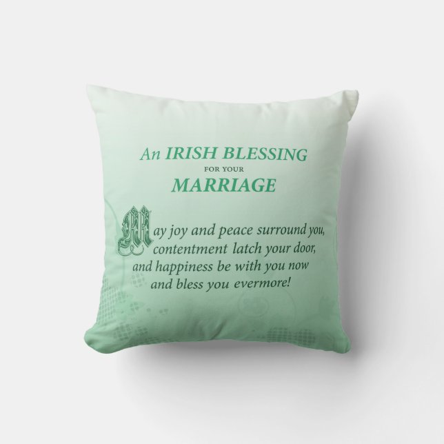Coussin Un Mariage irlandais qui félicite (Recto)