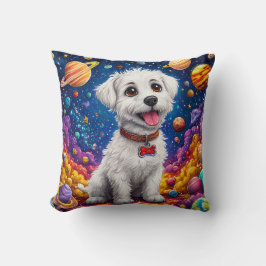 Coussin Un mignon chien de dessin animé dans l'espace