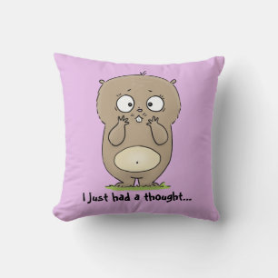 Coussin Un mignon hamster marron je viens d'avoir un dessi