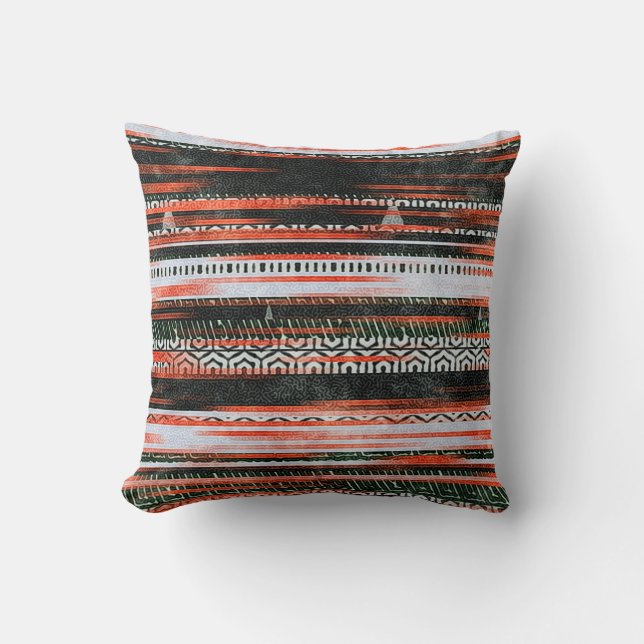 Coussin Un motif de tapis en bande de motifs ethniques san (Recto)