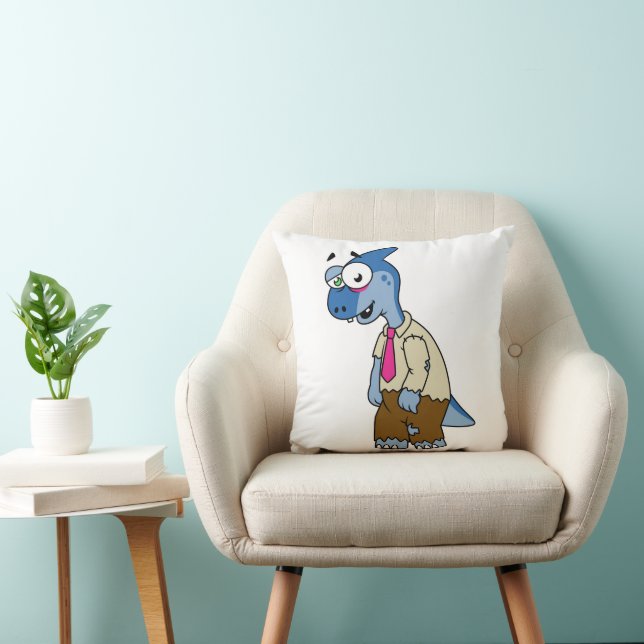Coussin Un Parasaurolophus Caricaturé En Zombie. (Chaise)