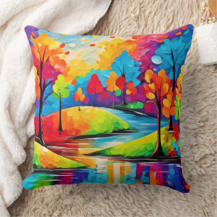 Coussin Un paysage de rêve dynamique L'art symphonique d'a