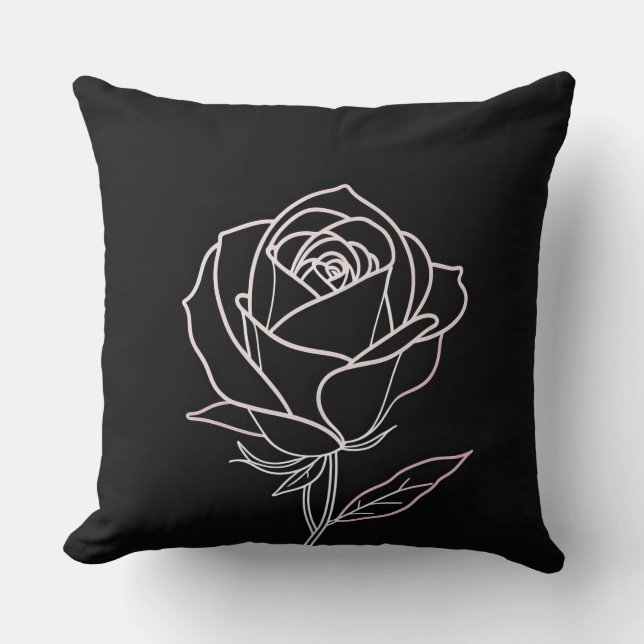 Coussin Un seul rose (Recto)