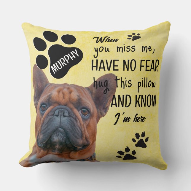 Coussin Un souvenir de chien - ajoutez votre propre photo  (Recto)