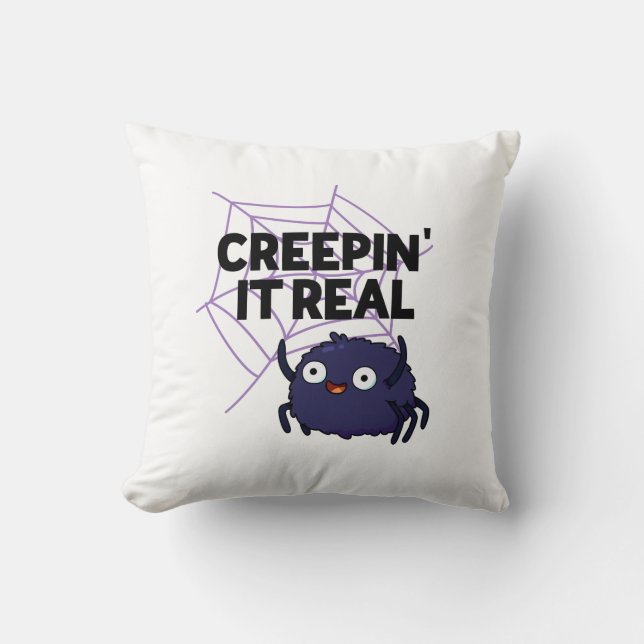 Coussin Un vrai joli jeu d'araignées d'Halloween (Recto)