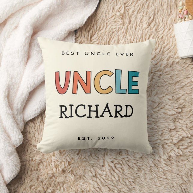 Coussin Uncle personnalisé Retro cadeau meilleur oncle jam (Couverture)