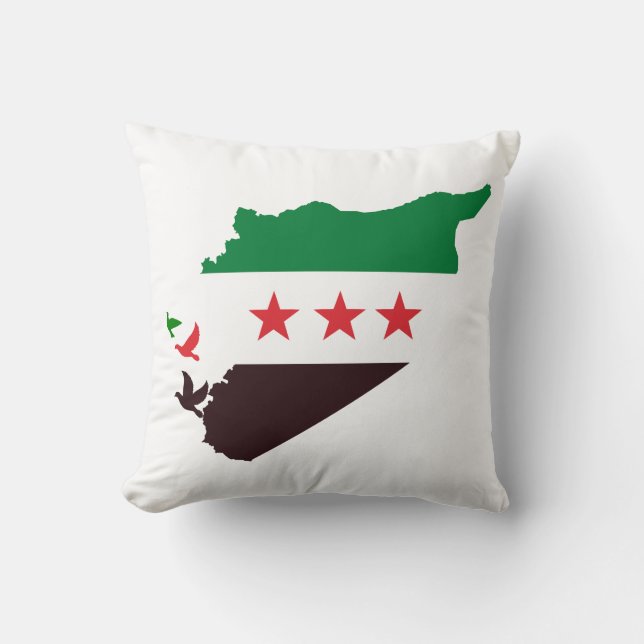 Coussin Une carte de la Syrie avec le drapeau de la révolu (Recto)