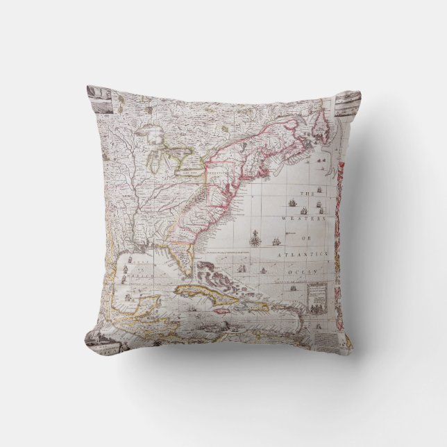 Coussin Une carte de l'Empire Britannique en Amérique (Recto)