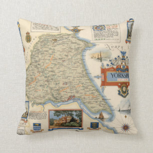 Coussin Une carte de Yorkshire : Équitation est